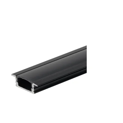 ALUMINIUM PROFILE FOR LED STRIP BLACK BODY/BLACK COVER L=2m - BUILT-IN - Lighting by Luminance