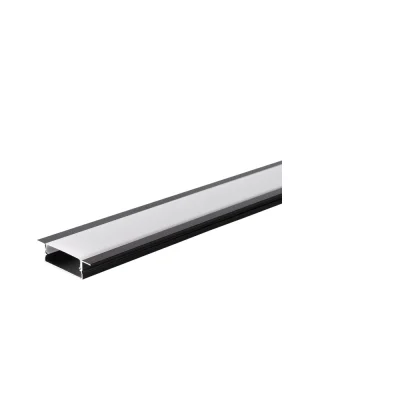 Алюминиевый профиль для LED-ленты чёрный корпус/белый рассеиватель L=2m 41x10mm - Освещение от Luminance