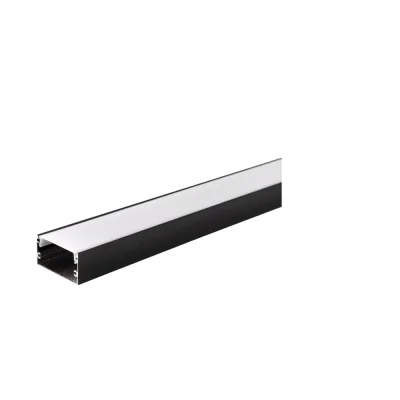 Алюминиевый профиль для LED-ленты чёрный корпус/белый рассеиватель L=2m 40x20mm - Освещение от Luminance