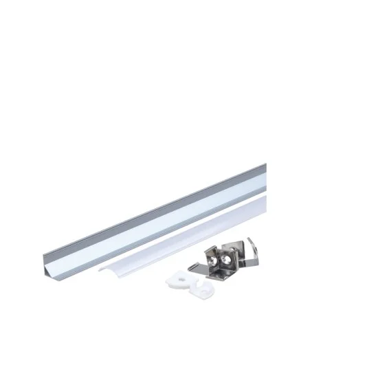 Угловой алюминиевый профиль для LED-ленты серый корпус/белый рассеиватель L=2m 16x16x10.5mm - Освещение от Luminance