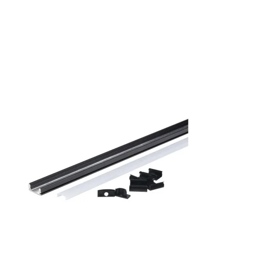 Alumiiniumprofiil LED-ribale must korpus/valge kate L=2m 17.4x7x12.4mm - Valgustus Luminance'ilt