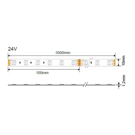 LED-riba 24V 5050 60 SMD/m 4500K - Valgustus Luminance'ilt