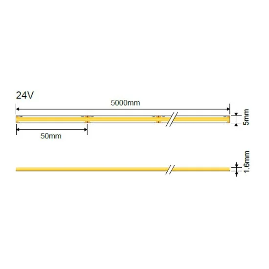 COB LED-лента 24V, 320 LED/M, 10W/M, 5MM RA>80 3000K IP20 - 5mm - Освещение от Luminance
