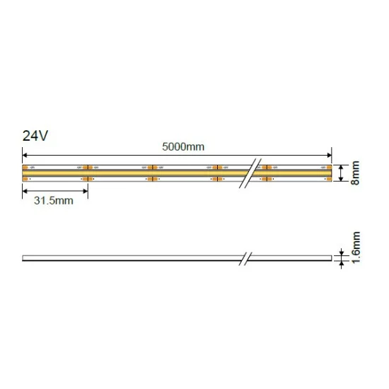 COB LED-лента 24V 512SMD/m 4000K IP20 12W/M RA90 - Освещение от Luminance
