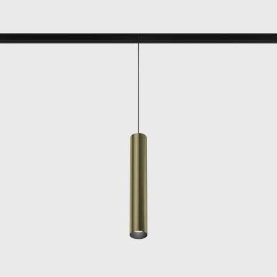 Suspended luminaire IN_LINE TUB S P 200, Brass - Black, 3000K - Lighting by Luminance