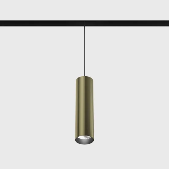 Suspended luminaire IN_LINE TUB M P 200, Brass - Black, 3000K - Lighting by Luminance