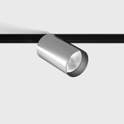 Spotlight IN_LINE TUB M A 90, Brushed aluminium - Black, 2700K - Lighting by Luminance