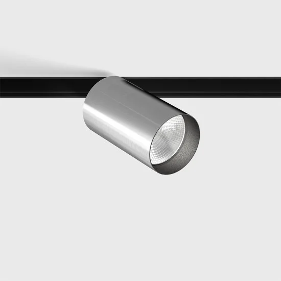 Spotlight IN_LINE TUB M A 90, Brushed aluminium - Black, 2700K - Lighting by Luminance