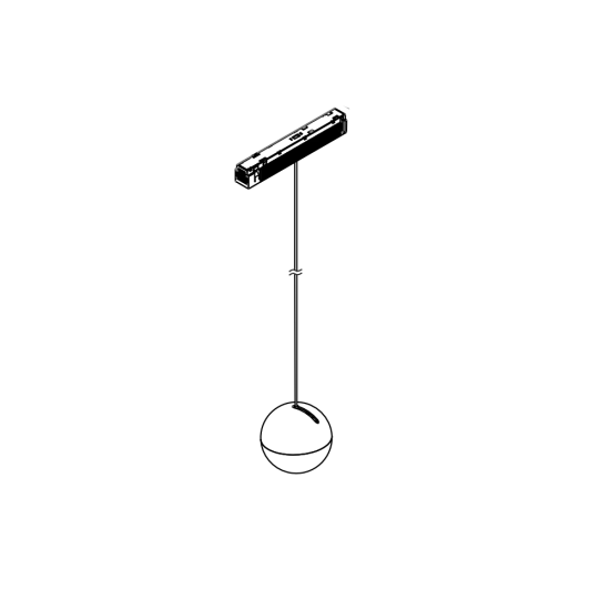 Ripplamp IN_LINE BALL M, Valge - Must, 3000K - Valgustus Luminance'ilt