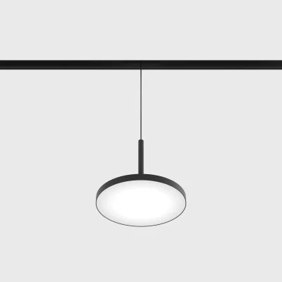 Suspended luminaire IN_LINE DISK, Black, 3000K - Lighting by Luminance