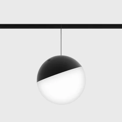 Suspended luminaire IN_LINE BALL L, Black, 3000K - Lighting by Luminance