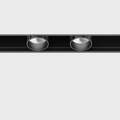 Spotlight IN_LINE TUB XS A 22 X2, Chrome - Black, 3000K - Lighting by Luminance