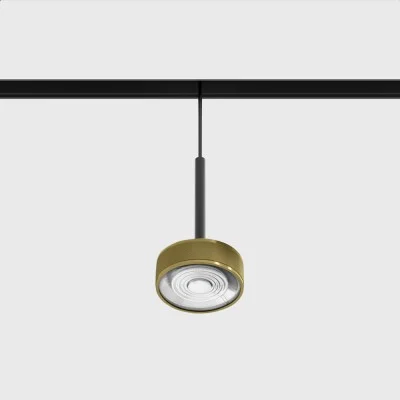Suspended luminaire IN_LINE SOL MINI P, Brass - Black, 3000K, 2 GROUP, ON/OFF - Lighting by Luminance