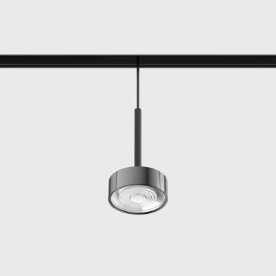 Suspended luminaire IN_LINE SOL MINI P, Chrome - Black, 3000K, 2 GROUP, ON/OFF - Lighting by Luminance