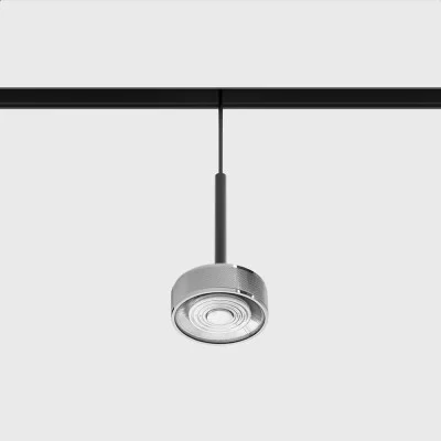Suspended luminaire IN_LINE SOL MINI P, Chrome - Black, 4000K, 2 GROUP, ON/OFF - Lighting by Luminance