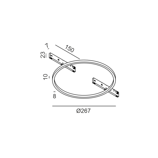 MICRO_LINE AURA S IN rõngasvalgusti, Keskooksinine - Must - Valgustus Luminance'ilt