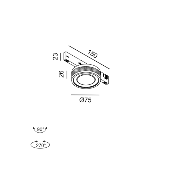 Kohtvalgusti MICRO_LINE SOL MINI, Pronks - Must - Valgustus Luminance'ilt