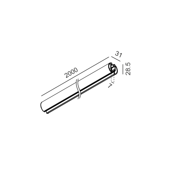 MICRO_LINE TRACK O pinnapealne/rippsiin ilma otsakorgi ja toitesisendita, Must - Valgustus Luminance'ilt