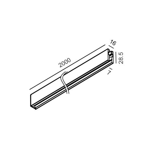 MICRO_LINE TRACK S 2000, Must - Valgustus Luminance'ilt