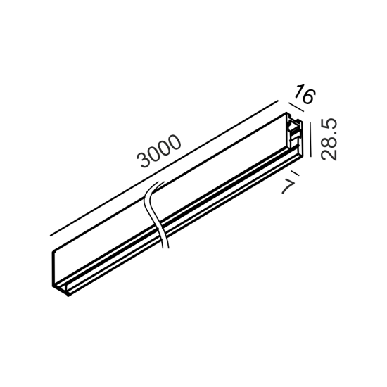 MICRO_LINE TRACK S 3000, Must - Valgustus Luminance'ilt