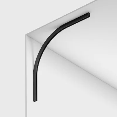 Surface radial corner MICRO_LINE RADIAL S IN ceiling to wall in-installation, Black - Lighting by Luminance