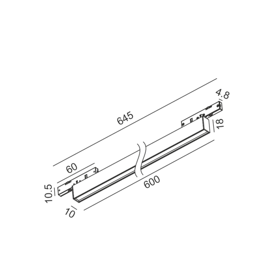 PICO_LINE LINEA OUT 600 joonvalgusti, Must - Valgustus Luminance'ilt