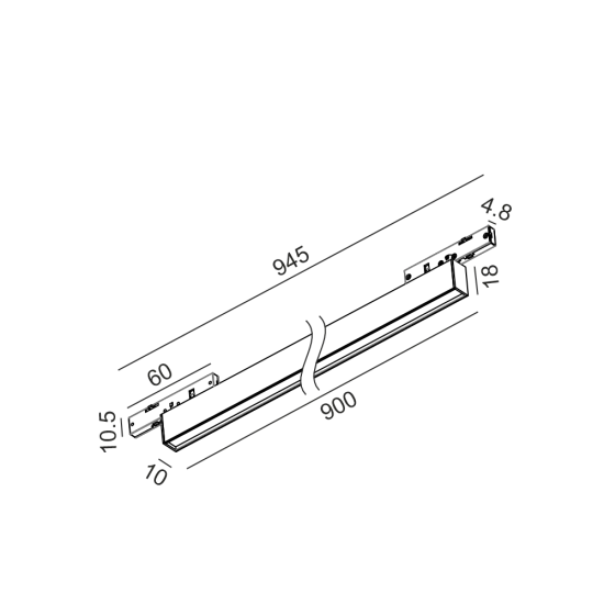 PICO_LINE LINEA OUT 900 joonvalgusti, Must - Valgustus Luminance'ilt