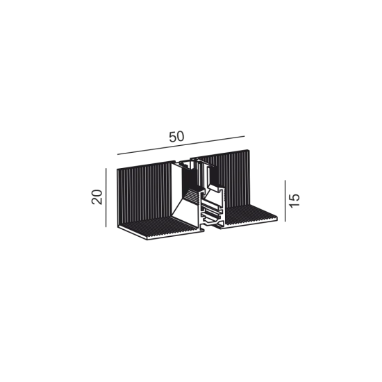 Süvistatav L-kujuline siiniühendus PICO_LINE CORNER R IN laest seinale, Must - Valgustus Luminance'ilt