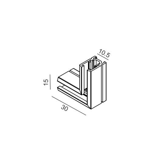 Pinnapealne/riputatav L-kujuline siiniühendus PICO_LINE CORNER S HR siinile 16.Sx00, Must - Valgustus Luminance'ilt