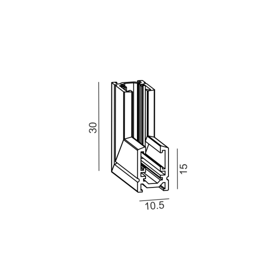 Pinnapealne L-kujuline siiniühendus PICO_LINE CORNER S IN laest seinale siinile 16.Sx00, Must - Valgustus Luminance'ilt