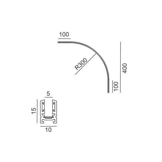 Pinnapealne raadiusnurk PICO_LINE ARC S siinile 16.Sx00, Must - Valgustus Luminance'ilt
