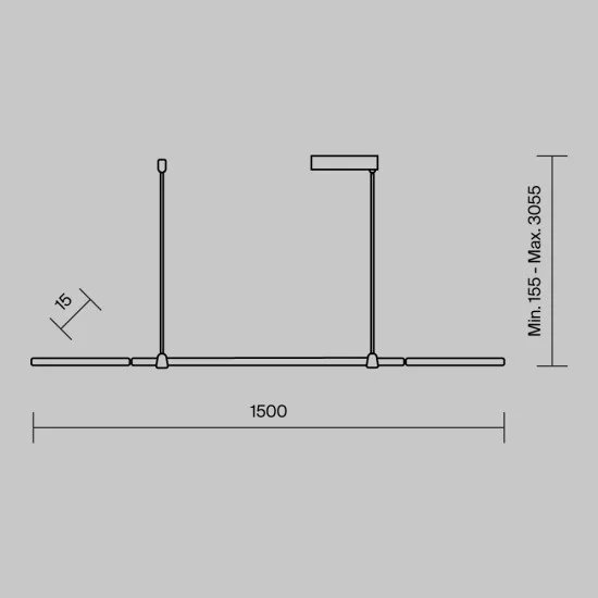 Rippvalgusti Halo, Must - Valgustus Luminance'ilt