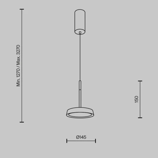 Rippvalgusti El, Must, D153 mm H1270 mm - Valgustus Luminance'ilt