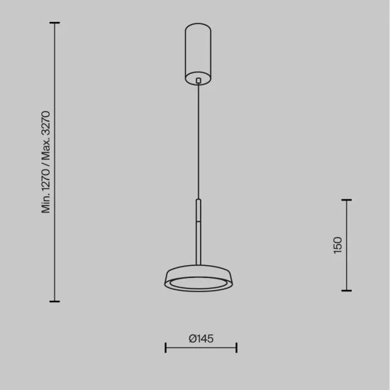 Rippvalgusti El, Must, D153 mm H1270 mm - Valgustus Luminance'ilt