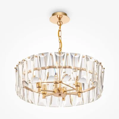 Pendant luminaire Puntes, Gold, D517 mm H438 mm - Lighting by Luminance
