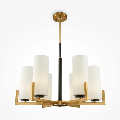 Pendant luminaire Fortano, Black and brass, D670 mm H530 mm - Lighting by Luminance