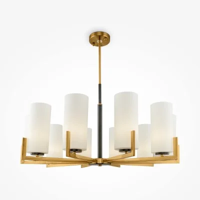 Pendant luminaire Fortano, Black and brass - Lighting by Luminance
