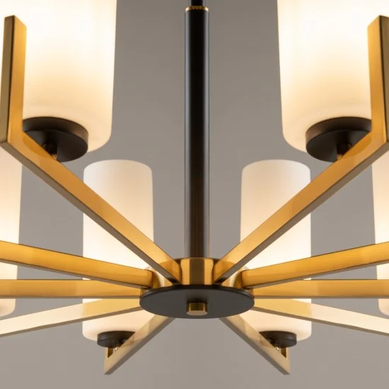 Rippvalgusti Fortano, Must ja Messing - Valgustus Luminance'ilt