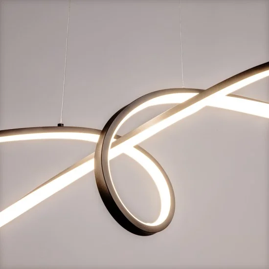 Rippvalgusti Curve, Must - Valgustus Luminance'ilt