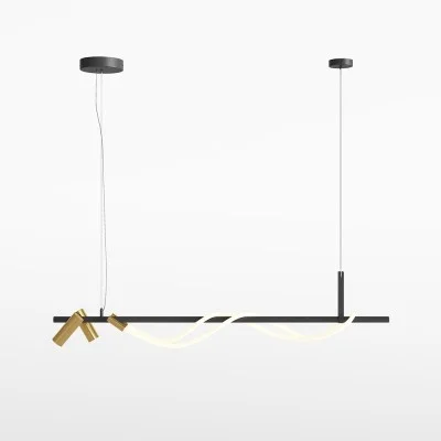 Pendant luminaire Tau, Black, D180 mm H40 mm - Lighting by Luminance