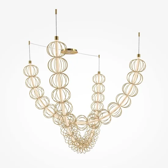 Rippvalgusti Golden Cage, Kuldne, D180 mm H940 mm - Valgustus Luminance'ilt