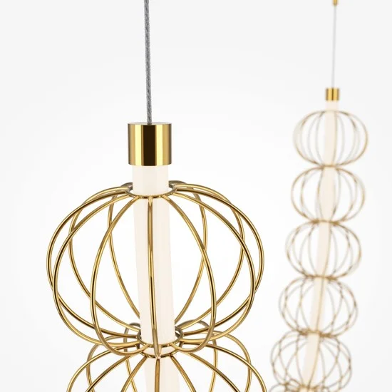Rippvalgusti Golden Cage, Kuldne, D180 mm H940 mm - Valgustus Luminance'ilt