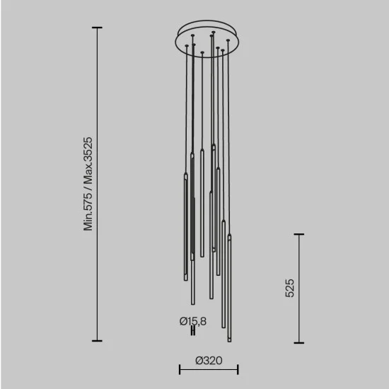 Rippvalgusti Light stick, Messing - Valgustus Luminance'ilt