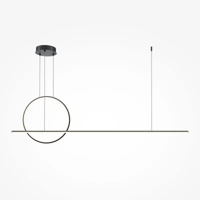 Pendant luminaire Halo, Black, D180 mm H640 mm - Lighting by Luminance