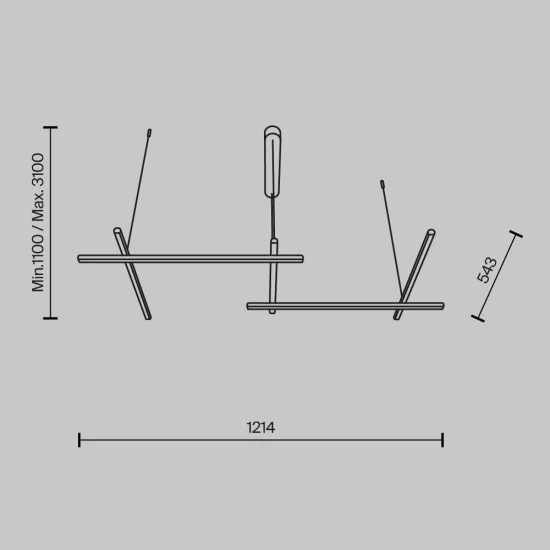 Rippvalgusti Radiance, Kuldne, W543 mm H1100 mm - Valgustus Luminance'ilt