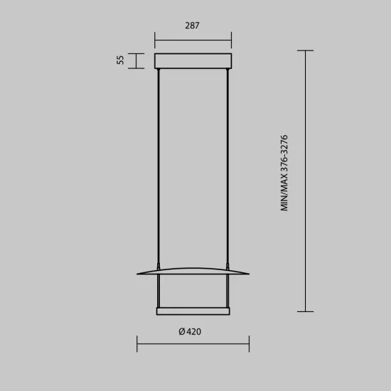 Rippvalgusti Ambience, Must, D420 mm H376 mm - Valgustus Luminance'ilt