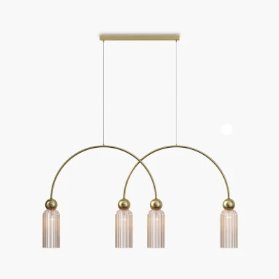 Pendant luminaire Antic, Gold, W100 mm H725 mm - Lighting by Luminance