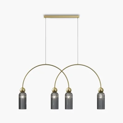 Pendant luminaire Antic, Gold, W100 mm H725 mm - Lighting by Luminance