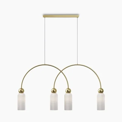 Pendant luminaire Antic, Gold, W100 mm H725 mm - Lighting by Luminance