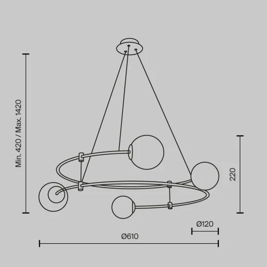 Rippvalgusti Balance, Pronks, D610 mm H420 mm - Valgustus Luminance'ilt